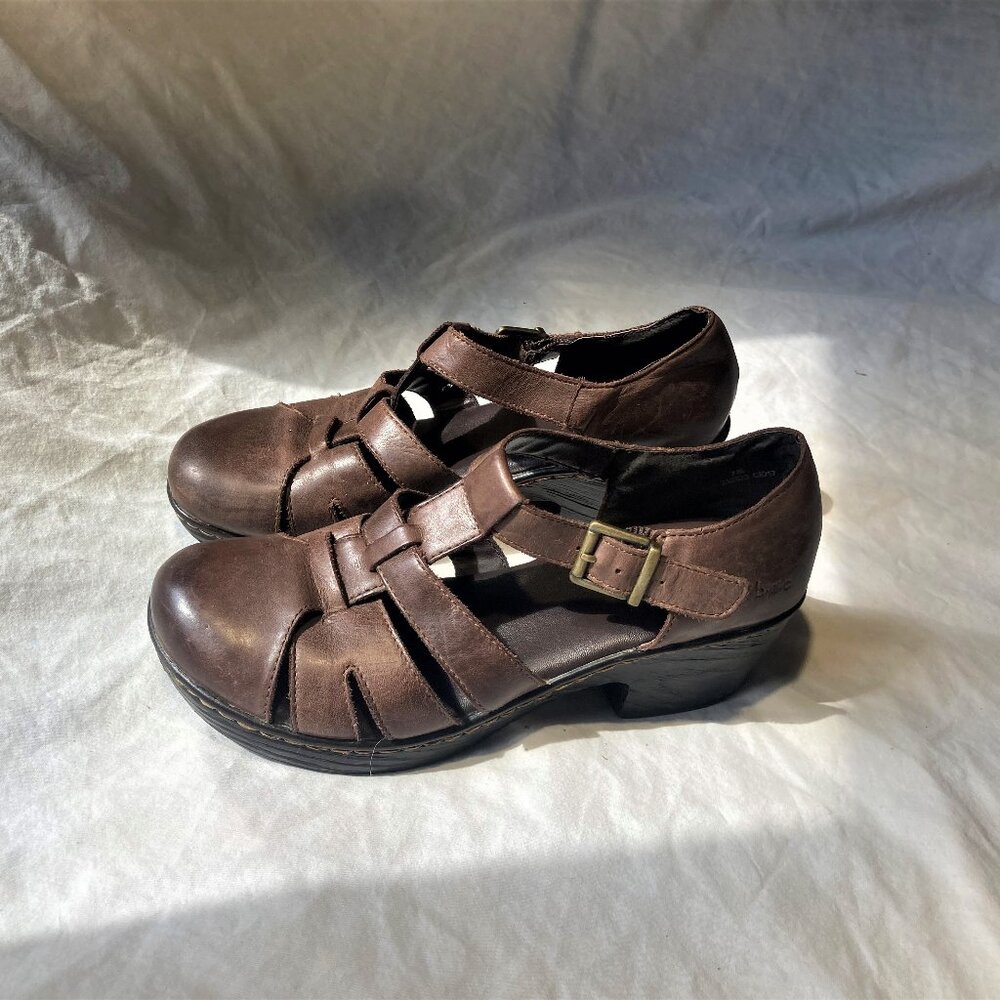 BOC Born Concept Tessie in T Moro Brown Leather Sandals size 7M